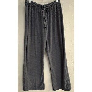 Chrome Riot Women’s Gray Striped Knit Drawstring Lounge Pants Size M